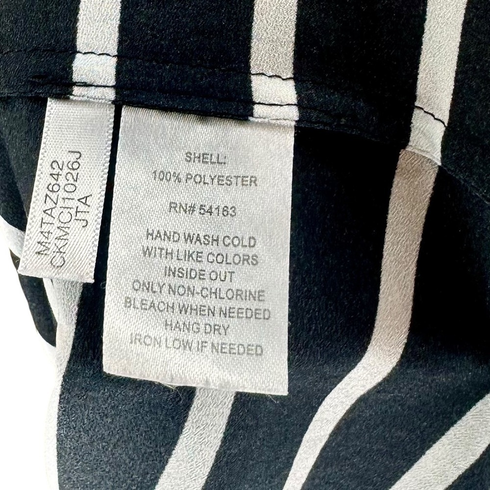 Calvin Klein V Neck Long Sleeve Striped Blouse Size M - Picture 12 of 14
